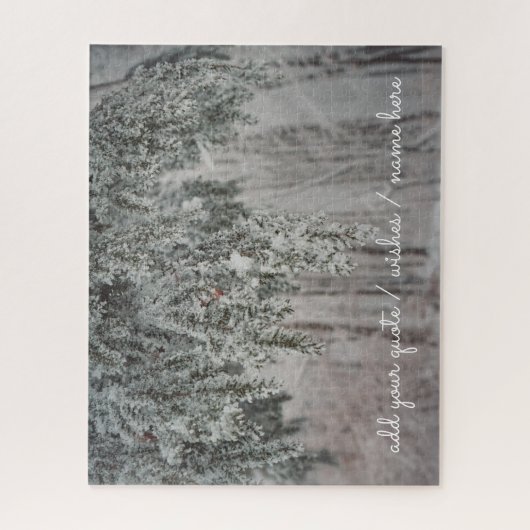 霜の降りた枝と雪をかぶった森 ジグソーパズル (縦)