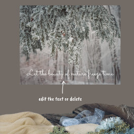 霜の降りた枝と雪をかぶった森 ポスター