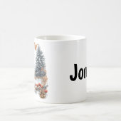 霜の降りた森の個性的な冬のリス コーヒーマグカップ (中央)