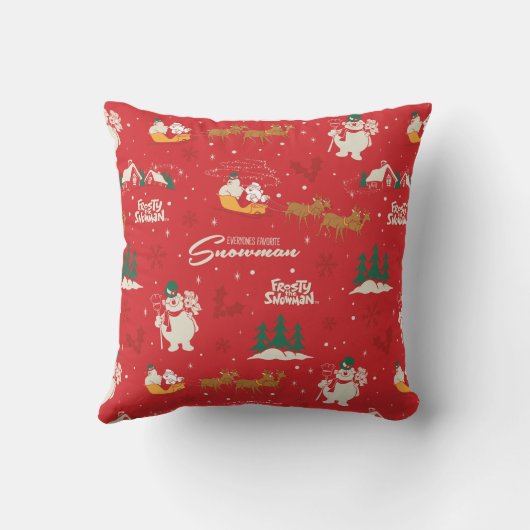 霜の降りた皆さんのお気に入りの雪だるま クッション (裏面)