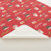 霜の降りた皆さんのお気に入りの雪だるま シェルパブランケット (3/4)