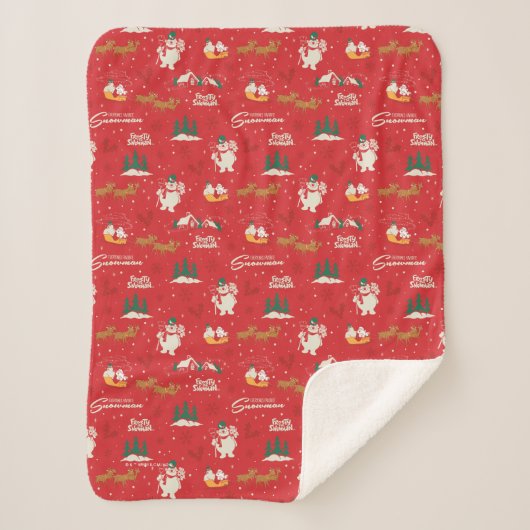 霜の降りた皆さんのお気に入りの雪だるま シェルパブランケット (正面)