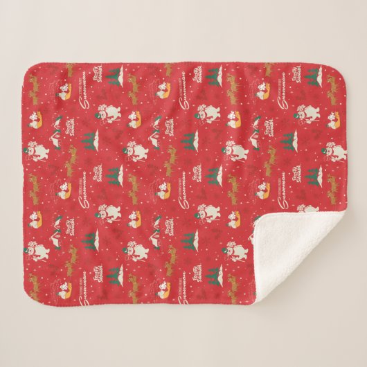 霜の降りた皆さんのお気に入りの雪だるま シェルパブランケット (正面(横))