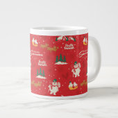 霜の降りた皆さんのお気に入りの雪だるま ジャンボコーヒーマグカップ (正面右)