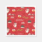 霜の降りた皆さんのお気に入りの雪だるま スタンダードカクテルナプキン (正面)