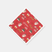 霜の降りた皆さんのお気に入りの雪だるま スタンダードカクテルナプキン (角)