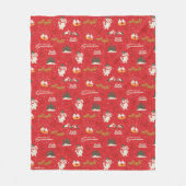 霜の降りた皆さんのお気に入りの雪だるま フリースブランケット (正面)