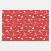 霜の降りた皆さんのお気に入りの雪だるま ラッピングペーパーシート (正面2)