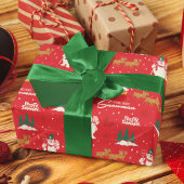 霜の降りた皆さんのお気に入りの雪だるま ラッピングペーパーシート