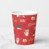 霜の降りた皆さんのお気に入りの雪だるま 紙コップ (裏面)