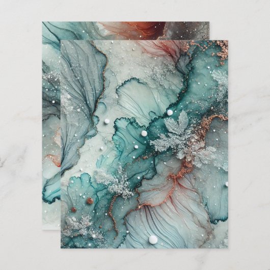 霜の降りた秋の朝 アルコールインク スクラップブック ペーパー (正面/裏面)