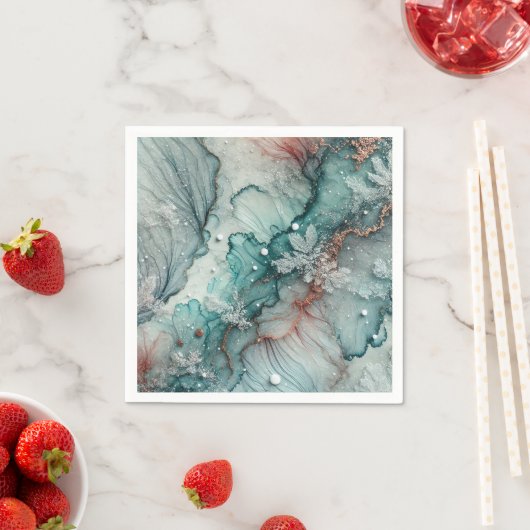 霜の降りた秋モーニングアルコールインクデクページ紙 スタンダードカクテルナプキン (インサイチュ)