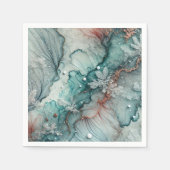 霜の降りた秋モーニングアルコールインクデクページ紙 スタンダードカクテルナプキン (正面)