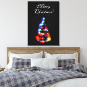 霜の降りた窓を通るクリスマスツリーの光 キャンバスプリント (インサイチュ (寝室))