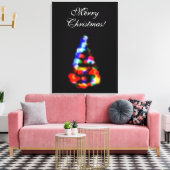 霜の降りた窓を通るクリスマスツリーの光 キャンバスプリント (インサイチュ (リビング))