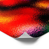 霜の降りた窓を通るクリスマスツリーの光 ポスター (角)