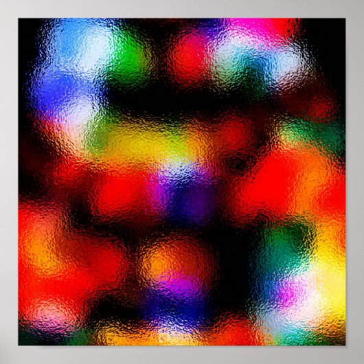 霜の降りた窓を通るクリスマスツリーの光 ポスター (正面)