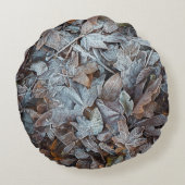 霜の降りた紅葉 ラウンドクッション (裏面)