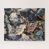 霜の降りた葉 ジグソーパズル (横)