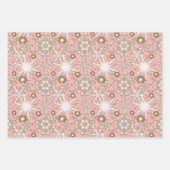 霜の降りた金ゴールドトリミング雪 ラッピングペーパーシート (正面2)