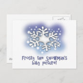 霜の降りた雪だるまのベビーの写真 ポストカード (正面/裏面)
