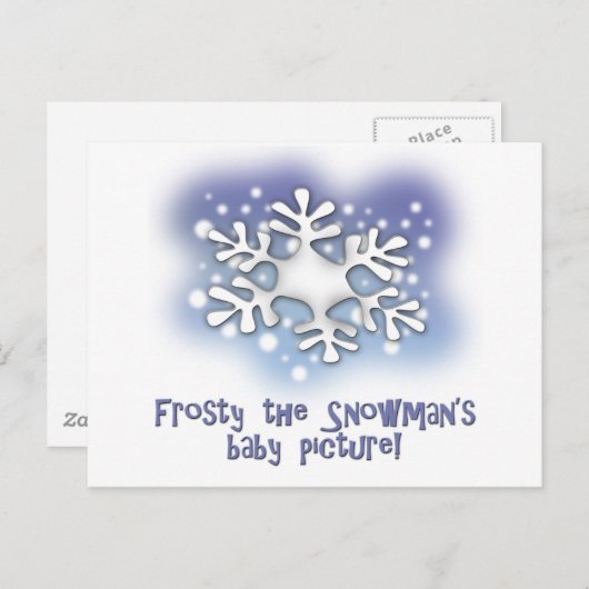 霜の降りた雪だるまのベビーの写真 ポストカード (正面/裏面)