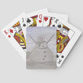 霜の降りた雪だるまアットザビーチ トランプ