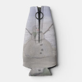 霜の降りた雪だるまアットザビーチ ボトルクーラー (裏面)