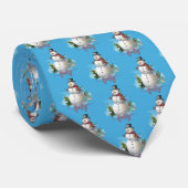 霜の降りた雪だるまパターンタイ ネクタイ (ロール)