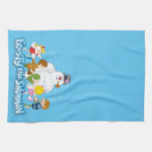 霜の降りた雪だるま™ |お霜の降りた子様遊の キッチンタオル (横)