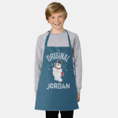 霜の降りた雪だるま™ |オリジナル エプロン (着用した状態)