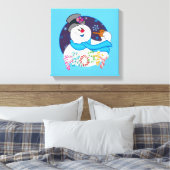 霜の降りた雪だるま™ |カラフルキャンディー名 キャンバスプリント (インサイチュ (寝室))