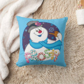 霜の降りた雪だるま™ |カラフルキャンディー名 クッション (ブランケット)