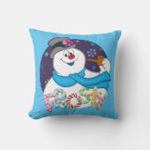 霜の降りた雪だるま™ |カラフルキャンディー名 クッション (正面)