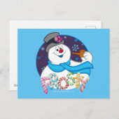 霜の降りた雪だるま™ |カラフルキャンディー名 シーズンポストカード (正面/裏面)