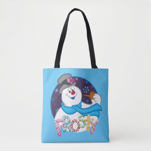 霜の降りた雪だるま™ |カラフルキャンディー名 トートバッグ (正面)