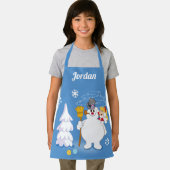 霜の降りた雪だるま™ |カレン霜の降りた冬のおもしろい エプロン (インサイチュ)