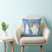 霜の降りた雪だるま™ |カレン霜の降りた冬のおもしろい クッション (椅子)