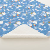 霜の降りた雪だるま™ |カレン霜の降りた冬のおもしろい シェルパブランケット (3/4)