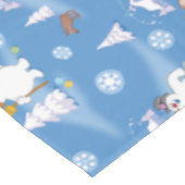 霜の降りた雪だるま™ |カレン霜の降りた冬のおもしろい テーブルクロス (アングル)