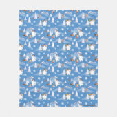 霜の降りた雪だるま™ |カレン霜の降りた冬のおもしろい フリースブランケット (正面)