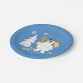 霜の降りた雪だるま™ |カレン霜の降りた冬のおもしろい ペーパープレート (アングル)