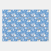 霜の降りた雪だるま™ |カレン霜の降りた冬のおもしろい ラッピングペーパーシート (正面)