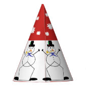 「霜の降りた雪だるま」クリスマス/誕生日パーティーハット パーティーハット (裏面)
