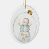 霜の降りた雪だるま セラミックオーナメント (右)