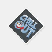 霜の降りた雪だるま™ |チルアウト スタンダードカクテルナプキン (角)