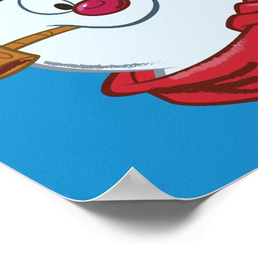 霜の降りた雪だるま™ |ハッピーすてきおもしろい ポスター (角)