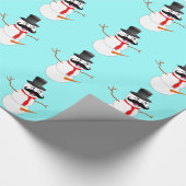 霜の降りた雪だるま ラッピングペーパー (角)