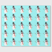 霜の降りた雪だるま ラッピングペーパー (フラット)