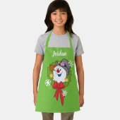 霜の降りた雪だるま™ |休日霜の降りたリース エプロン (インサイチュ)